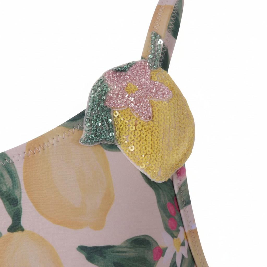 Bikini per neonata Molo Kids bianco crema monospalla a fiori 8S26P109 9505 MOLO 