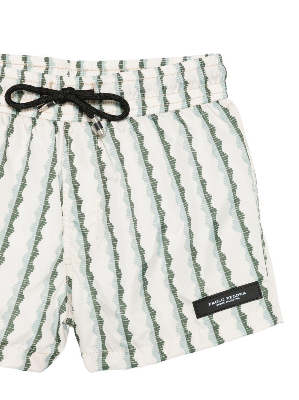 Costume da bagno per bambino Paolo Pecora Kids bianco con motivo a righe PP2041 VERDE PAOLO PECORA KIDS 