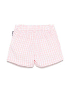 Shorts a quadretti per neonato Moschino Kids rosa con tasche posteriori MMQ00RLME05 85010 MOSCHINO KIDS 