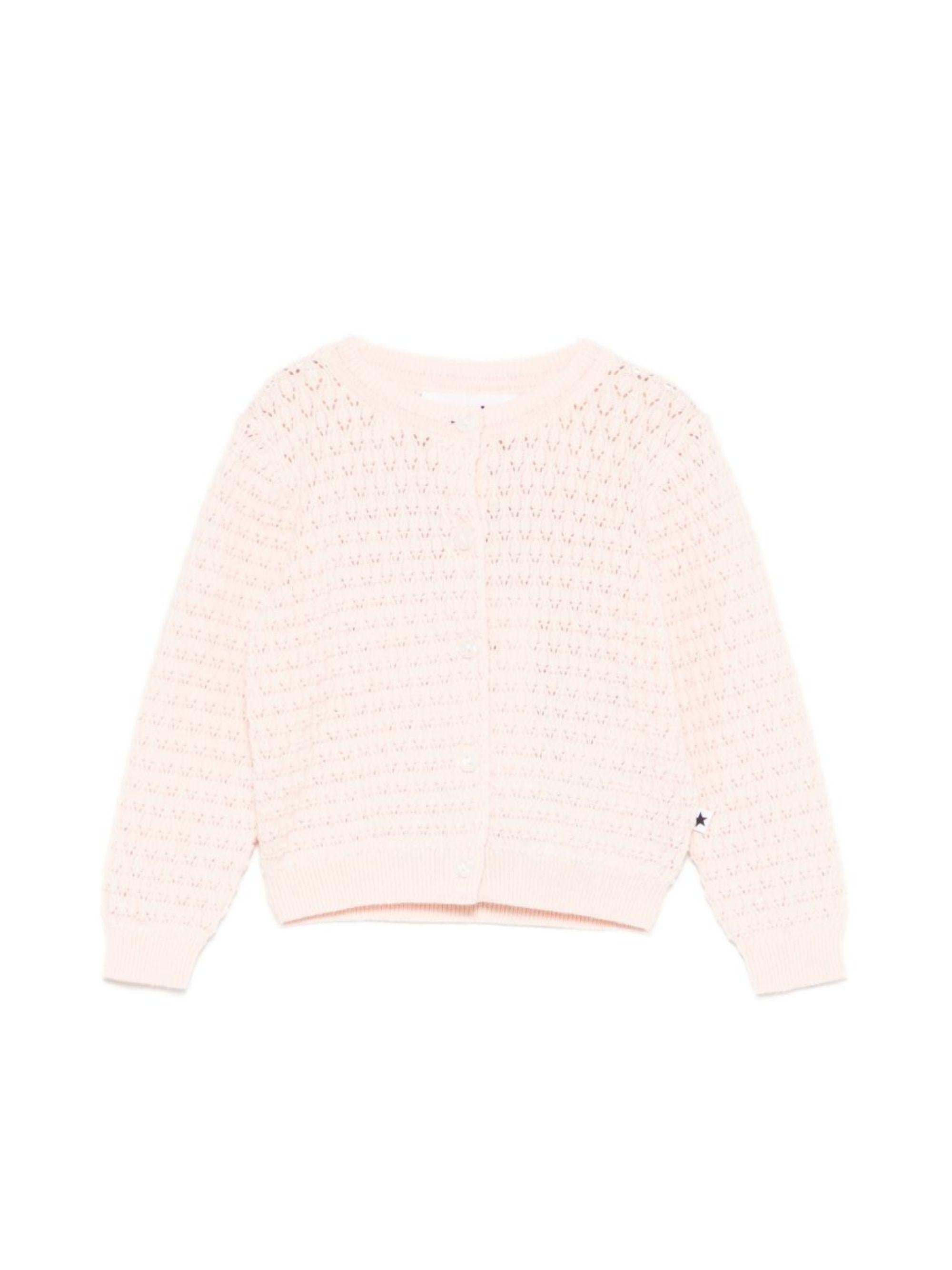 Cardigan Gole per neonata Molo rosa con texture traforata 4S26K305 5647 MOLO 