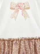 Abito per neonata Monnalisa Kids bianco con stampa grafica animalier 39H900 8002 0180 MONNALISA KIDS 