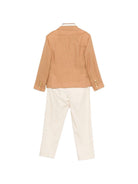 Completo per bambino Colorichiari marrone con bottoni color oro MJ508461 4917 28 COLORICHIARI KIDS 