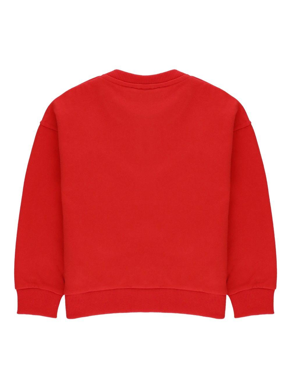 Felpa per neonati Moschino Kids rossa con motivo Teddy MUF064LCA60 50109 MOSCHINO KIDS 