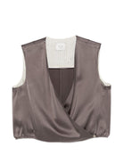 Top per donna Alysi marrone con scollo a V 116261 P6221 FA ALYSI 