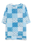 Copricostume per donna MC2 Saint Barth azzurro con design patchwork MHA001 00380H MC2 ST. BARTH 