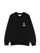 Felpa per bambini Moschino Kids nera con ricamo Teddy bear HUF0A9LCA40 60100 MOSCHINO KIDS 