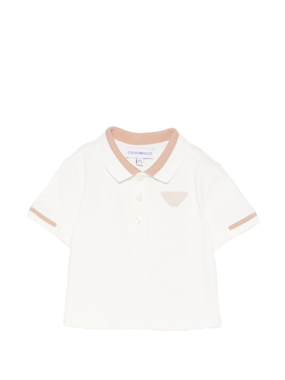 T-shirt per neonato Emporio Armani Kids beige con logo aquila sul davanti EB001322 AF16641 U0003 EMPORIO ARMANI KIDS 