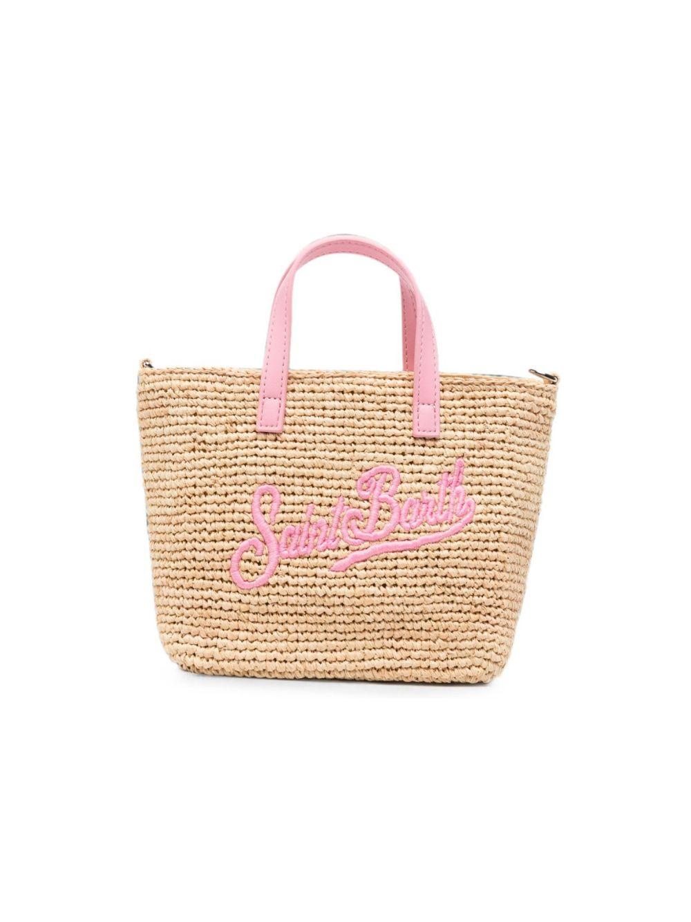 Borsa Mini City MC2 Saint Barth beige con ricamo logo sul davanti RAFC003 00415L MC2 ST. BARTH KIDS 