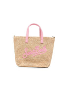 Borsa Mini City MC2 Saint Barth beige con ricamo logo sul davanti RAFC003 00415L MC2 ST. BARTH KIDS 