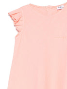 Abito in lino per bambina Il Gufo rosa con ruches P25VM778L6006 249 IL GUFO 