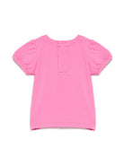 T-shirt Teddy Bear per neonato Moschino Kids rosa con girocollo MIM02BLBA10 50533 MOSCHINO KIDS 