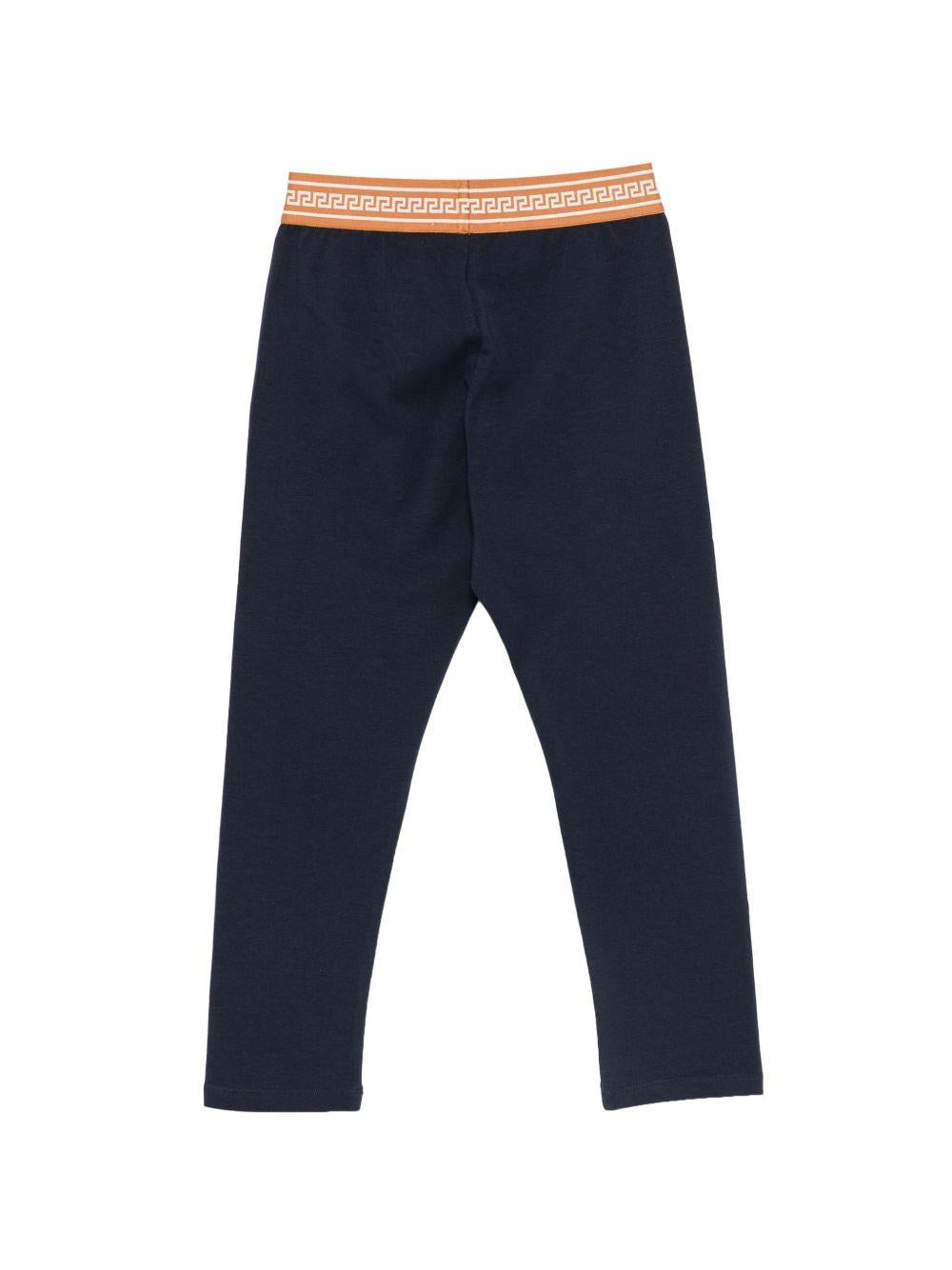 Leggings per bambina Versace Kids blu con elastico in vita 10249251A18119 2U9J0 VERSACE KIDS 