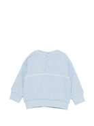 Felpa per neonato Emporio Armani Kids azzurra con applicazione con logo EB001328 AF20638 U9360 EMPORIO ARMANI KIDS 