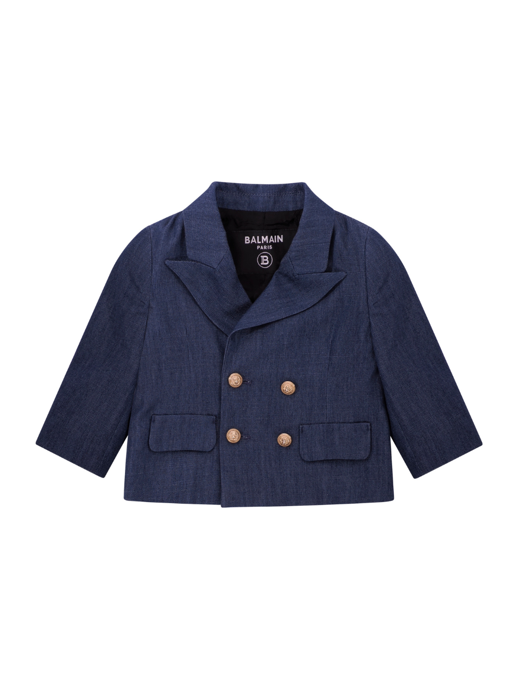Blazer doppiopetto per neonato Balmain Kids blu con revers classici BY2514 P0588 625OR BALMAIN KIDS 