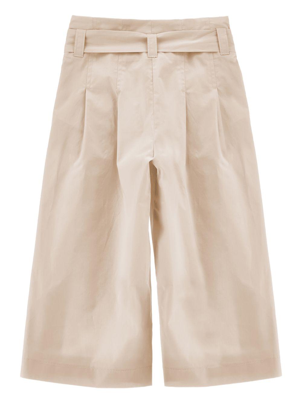 Pantaloni per bambina Monnalisa beige con dettaglio fiocco 17G403 7116 0003 MONNALISA KIDS 