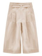 Pantaloni per bambina Monnalisa beige con dettaglio fiocco 17G403 7116 0003 MONNALISA KIDS 