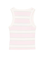 Canotta per bambina MC2 Saint Barth Kids rosa con motivo a righe BLUE002 01906L MC2 ST. BARTH KIDS 