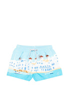 Costume da bagno per bambino MC2 Saint Barth Kids azzurro con stampa grafica Mykonos HAI0001 02284L MC2 ST. BARTH KIDS 