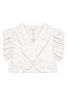 T-shirt per bambina Louise Misha bianca con bordi arricciati GRI-S26-V0139 OFF WHITE LOUISE MISHA KIDS 