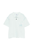 T-shirt per bambino C.P. Company Kids azzurro con colletto stile polo CUM010LFC00 41372 C.P.COMPANY KIDS 