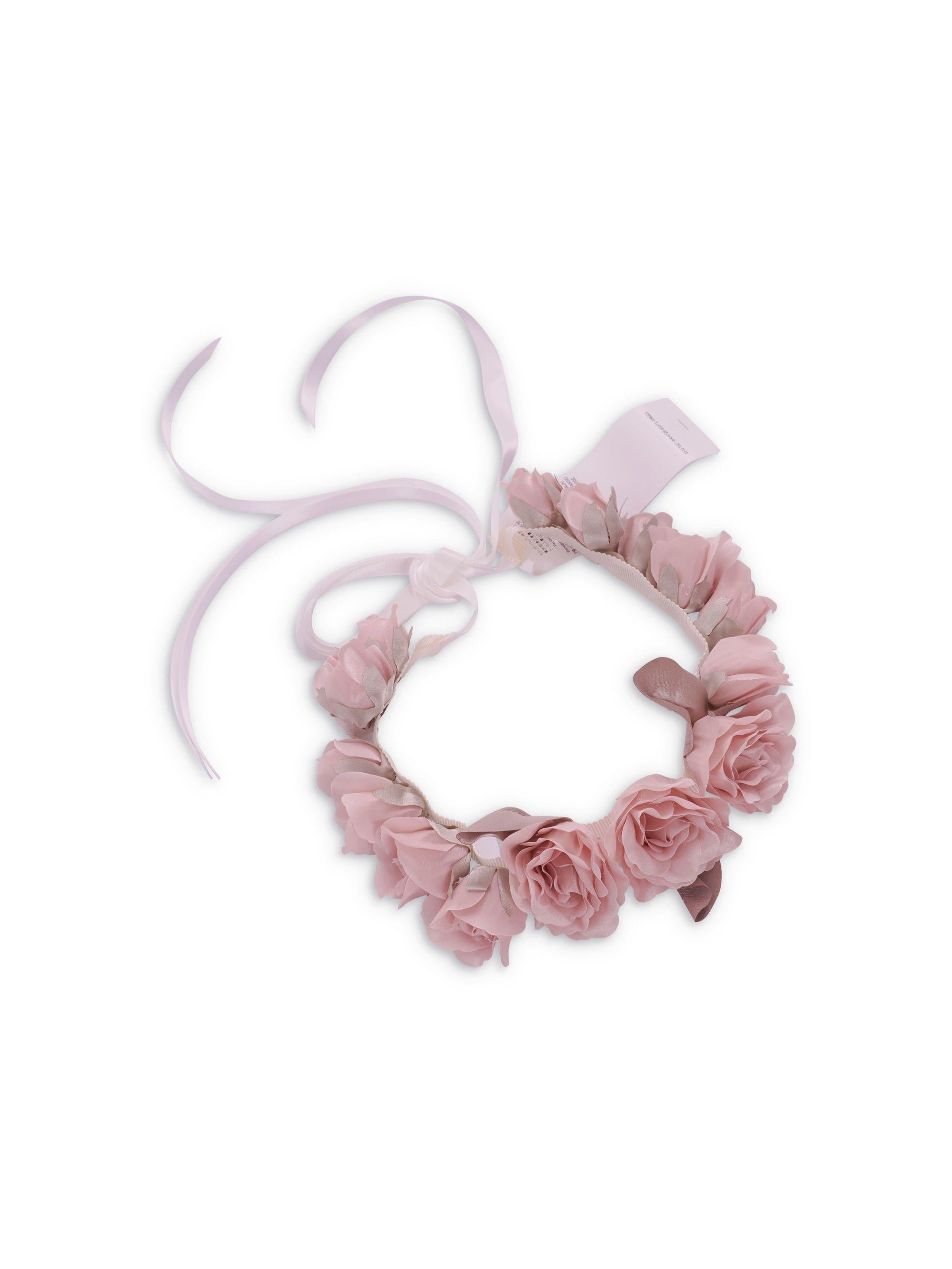Coroncina per bambina Monnalisa rosa con decorazioni floreali 79G006 7739 0191 MONNALISA 