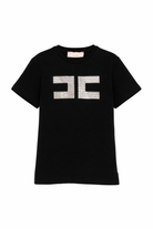 T-shirt per bambina Elisabetta Franchi La Mia bambina nera con paillettes EFTS2590JE006 N005 ElISABETTA FRANCHI KIDS 