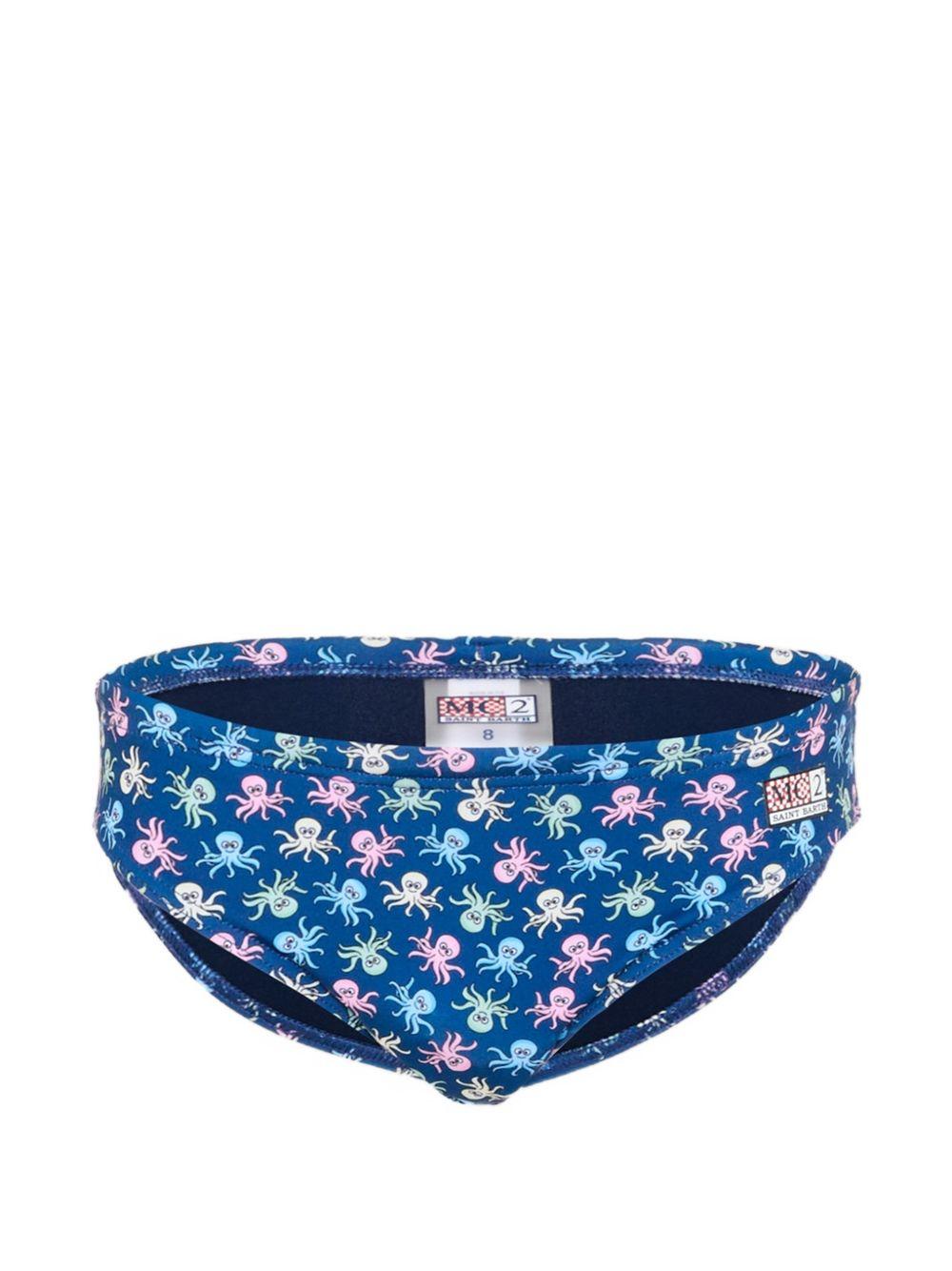 Costume per bambino MC2 Saint Barth Kids blu con stampa grafica polpi all-over BIL0001 00117L MC2 ST. BARTH KIDS 