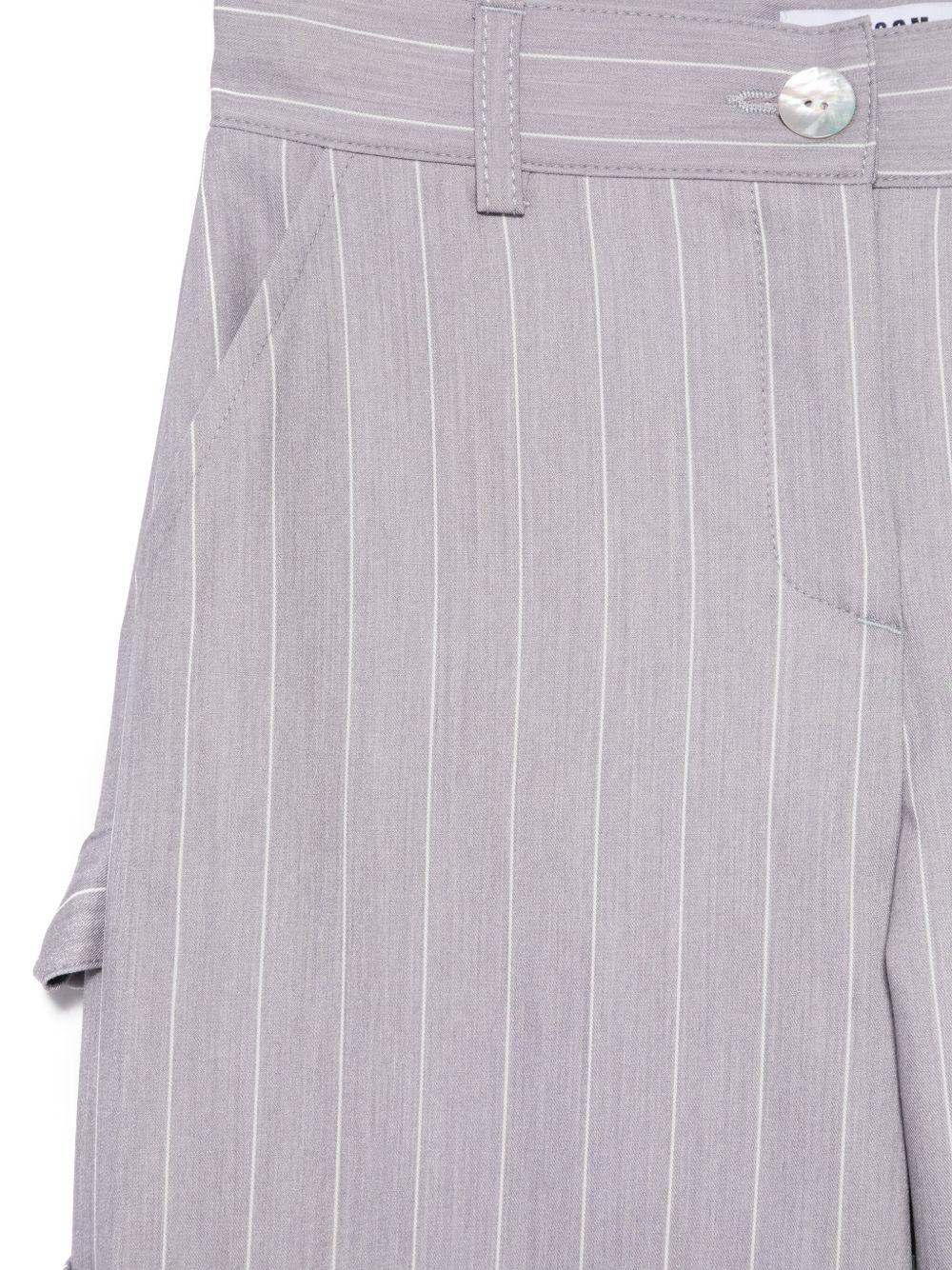 Pantaloni a righe per bambina MSGM Kids grigio con passanti S5MSJGPA213 100 MSGM KIDS 
