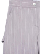 Pantaloni a righe per bambina MSGM Kids grigio con passanti S5MSJGPA213 100 MSGM KIDS 