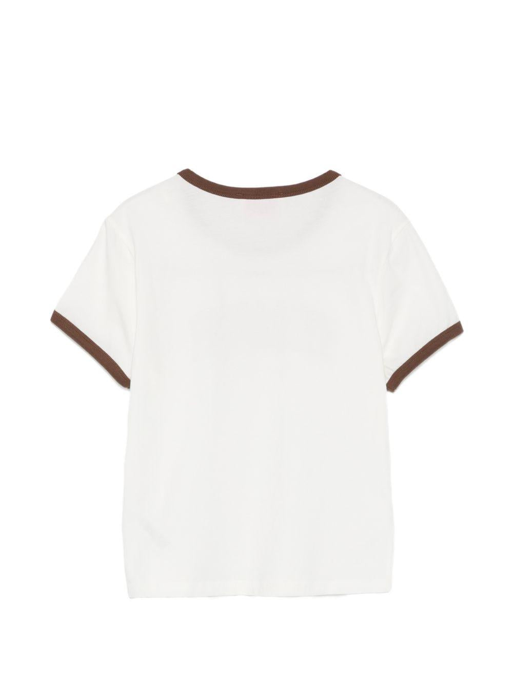 T-shirt da donna MC2 Saint Barth bianca con dettagli bordi a contrasto EMI0003 00306L MC2 ST. BARTH 