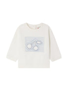 Felpa per neonati Bonpoint bianca con ricamo ciliegie S06XSWK00002 102 BONPOINT 