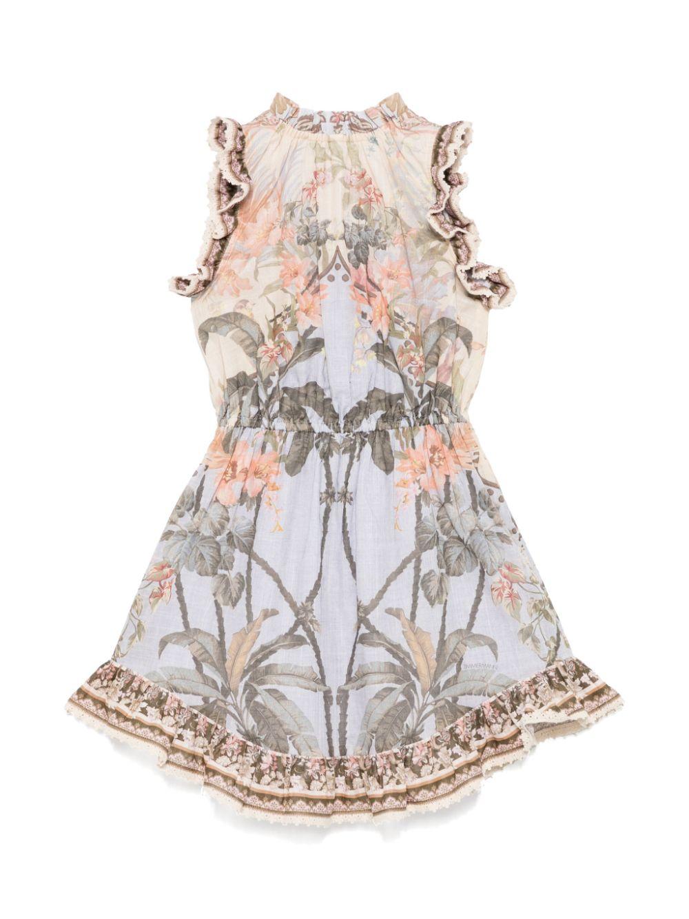 Abito per bambina ZIMMERMANN Kids Wylie multicolore con stampa floreale all-over 1449DR S251 ZIMMERMANN KIDS 