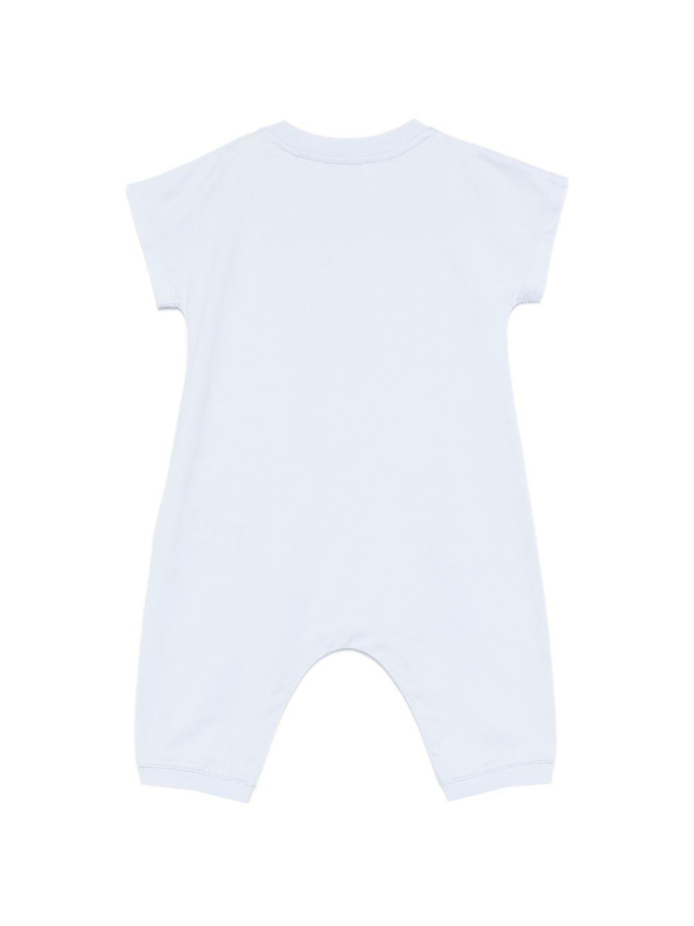 Tutina per neonato Burberry Kids azzurra con stampa grafica orsetto sul davanti 8119305 A2165 BURBERRY KIDS 