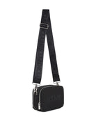 Borsa a spalla per bambina Dkny Kids nera con logo goffrato D62638 09B DKNY KIDS 