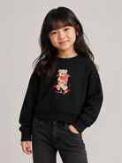 Felpa per bambina Moschino Kids nera con dettaglio Teddy Bear HBF06GLDA63 60100 MOSCHINO KIDS 