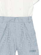 Completo per neonato Fendi Kids bianco e azzurro con motivo FF BML167 AS64 F1V3R FENDI KIDS 