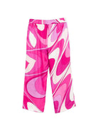 Pantaloni stampa grafica per bambina Emilio Pucci Junior multicolor a fantasia PY6A00 K0284 570BC EMILIO PUCCI KIDS 