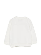 Felpa per neonati Moschino Kids bianca con stampa orsetto sul davanti MWF060LCA90 10063 MOSCHINO KIDS 