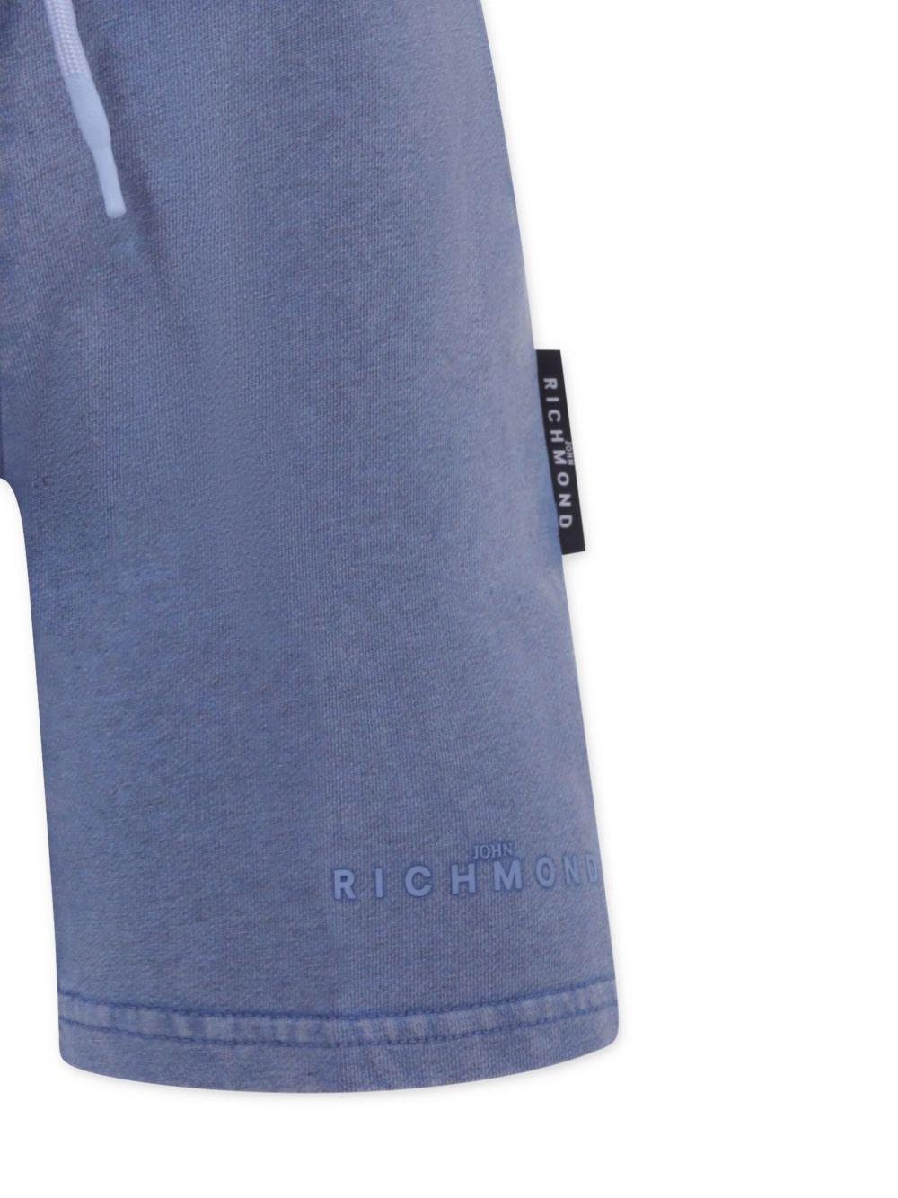 Shorts per bambino John Richmond Junior blu con targhetta con logo e stampa RBP25114BE BLUE MELANGE JOHN RICHMOND JUNIOR 