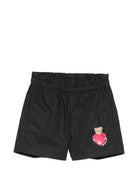 Shorts per neonata Moschino Kids nero con stampa grafica sul davanti MDQ00FLLA10 60100 MOSCHINO KIDS 