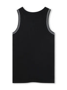 Top per bambina Dkny Kids nero con stampa con logo sul davanti con orlo dritto D62263 09B DKNY KIDS 