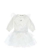 Set t-shirt e gonna per neonata Monnalisa Kids bianco con dettagli con ruches 35H500 8070 0001 MONNALISA KIDS 