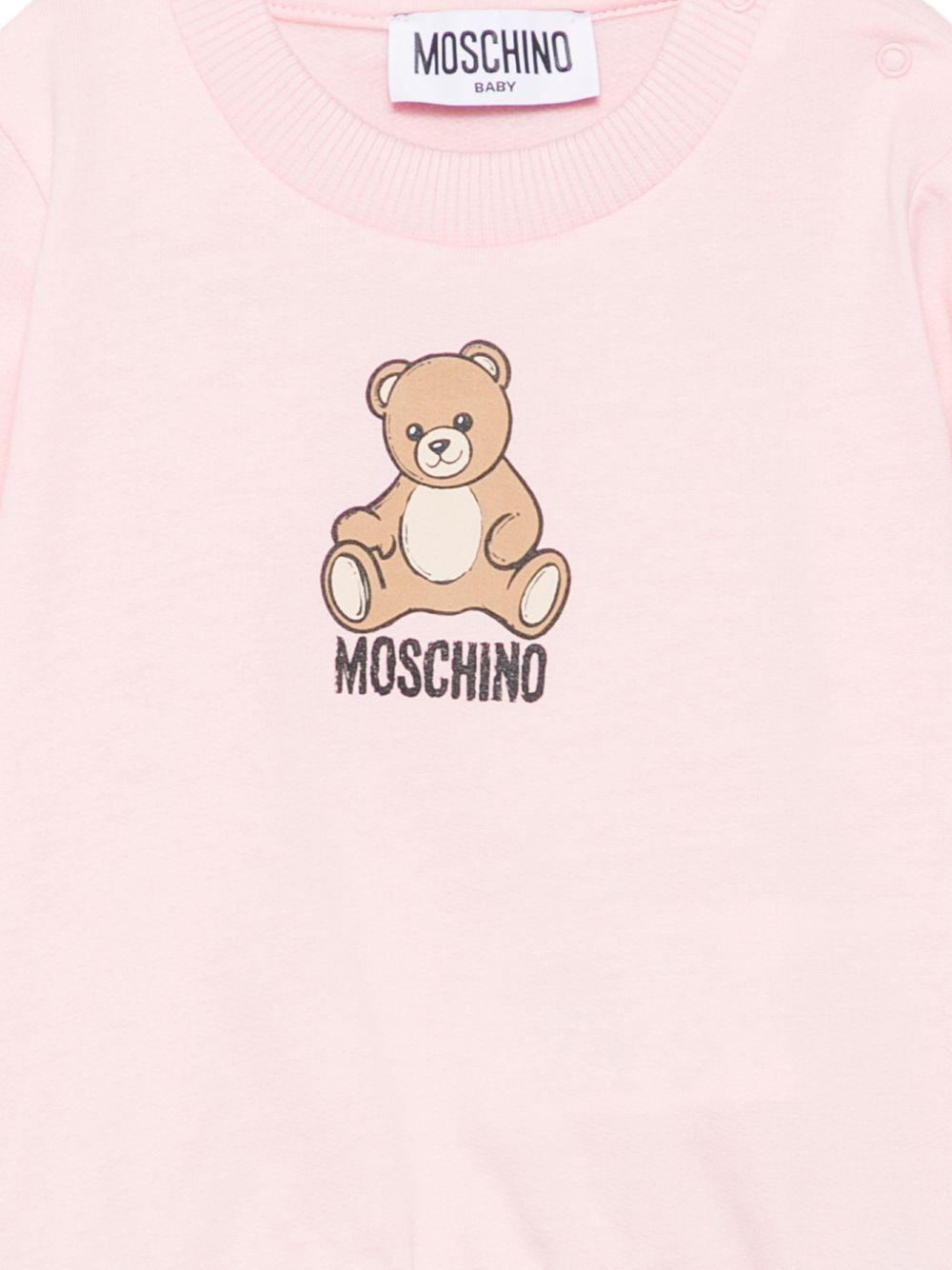 Felpa per neonata Moschino Kids rosa con motivo Teddy Bear MUF06ILCA40 50209 MOSCHINO KIDS 