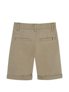 Shorts per bambino Boss Kids marrone chiaro con risvolto J52921 295 BOSS KIDS 