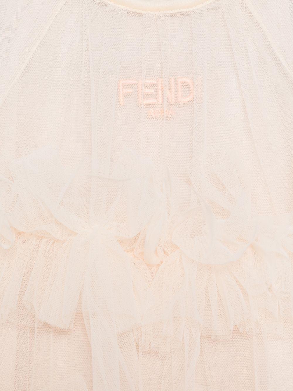 Abito per neonata Fendi Kids rosa con ricamo logo sul davanti BFB600 AEXX F0MXV FENDI KIDS 