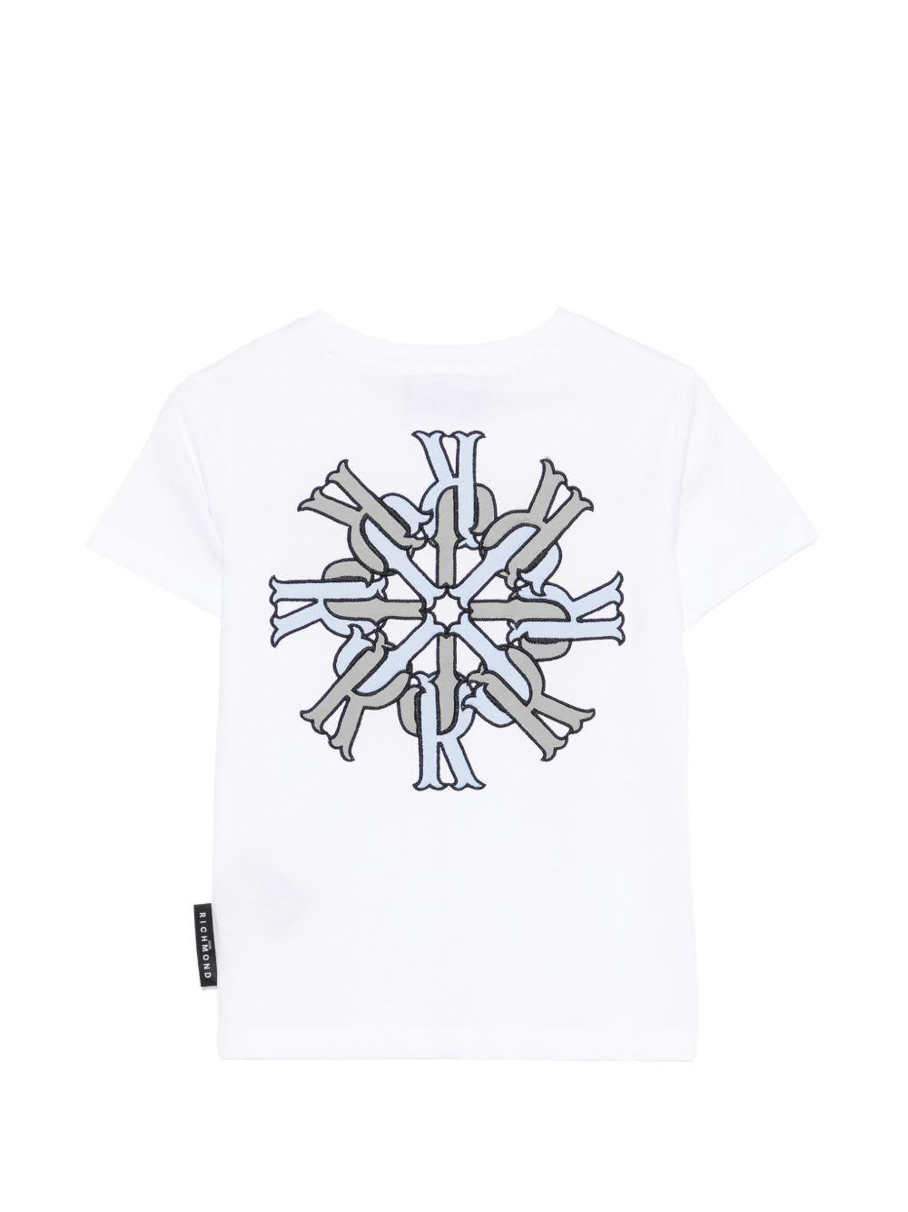 T-shirt per bambino John Richmond Junior bianca con dettaglio logo RBP26077TS WHITE JOHN RICHMOND KIDS 