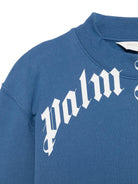 Felpa per bambino Palm Angels Kids blu con stampa grafica PBBA012S26FLE001 060 PALM ANGELS KIDS 