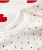 Body per neonati Petit Bateau bianco con fantasia a cuori A00BB 00 PETIT BATEAU KIDS 