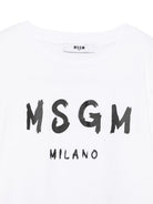 T-shirt per bambino MSGM Kids bianca con stampa logo S6MSJUTH001 001 MSGM KIDS 