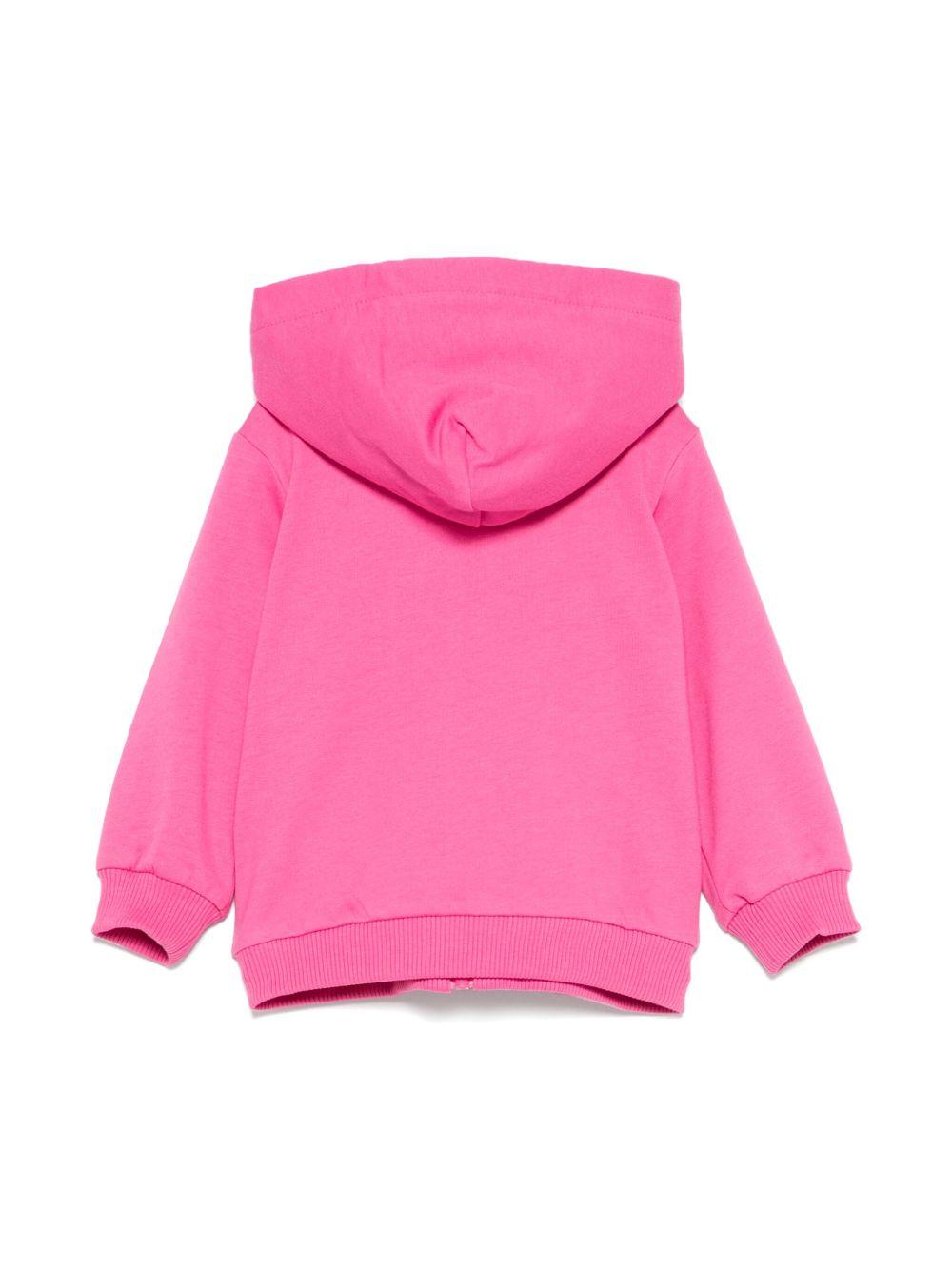 Felpa Teddy Bear con cappuccio per neonata Moschino Kids fucsia con due tasche laterali MUF05XLCA19 50533 MOSCHINO KIDS 